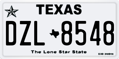 TX license plate DZL8548