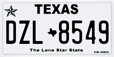 TX license plate DZL8549