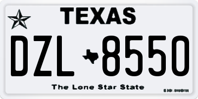 TX license plate DZL8550