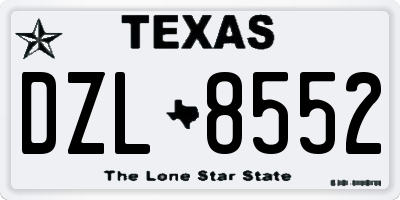 TX license plate DZL8552