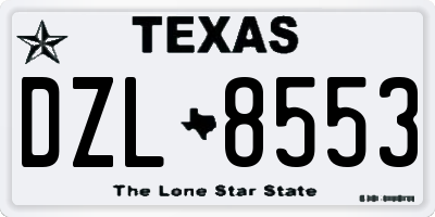 TX license plate DZL8553