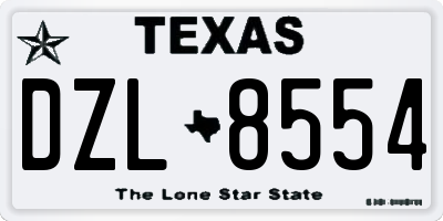 TX license plate DZL8554