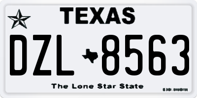 TX license plate DZL8563