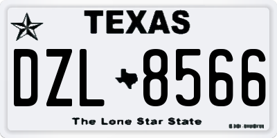 TX license plate DZL8566