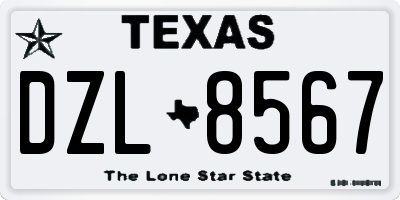 TX license plate DZL8567