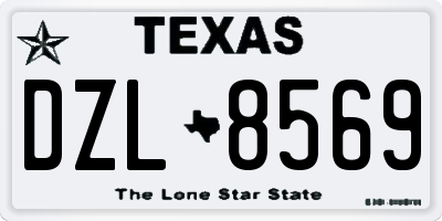 TX license plate DZL8569