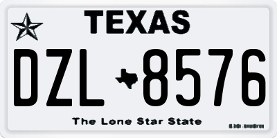 TX license plate DZL8576