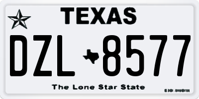 TX license plate DZL8577