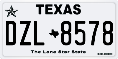 TX license plate DZL8578