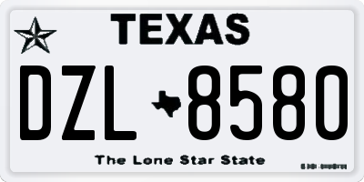TX license plate DZL8580