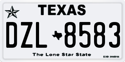 TX license plate DZL8583