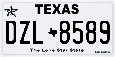 TX license plate DZL8589