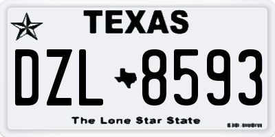 TX license plate DZL8593