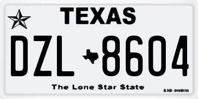 TX license plate DZL8604