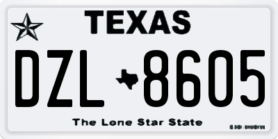 TX license plate DZL8605