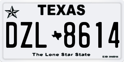 TX license plate DZL8614