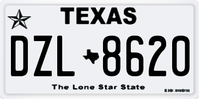 TX license plate DZL8620