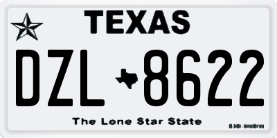 TX license plate DZL8622