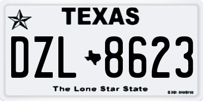 TX license plate DZL8623