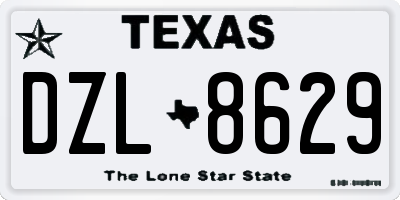 TX license plate DZL8629
