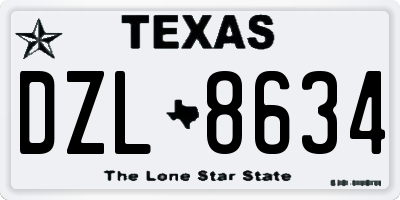 TX license plate DZL8634