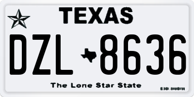 TX license plate DZL8636