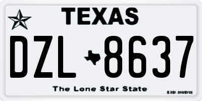 TX license plate DZL8637