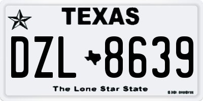 TX license plate DZL8639