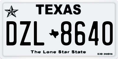 TX license plate DZL8640