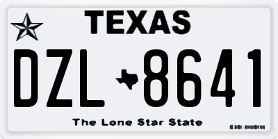 TX license plate DZL8641