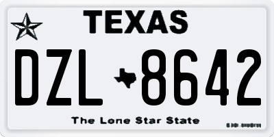 TX license plate DZL8642