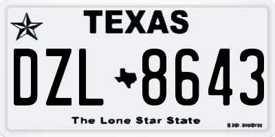 TX license plate DZL8643