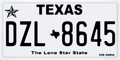 TX license plate DZL8645