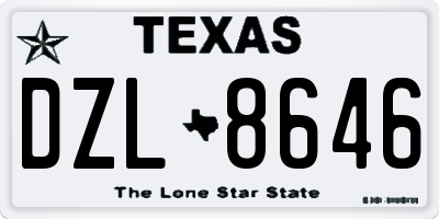 TX license plate DZL8646