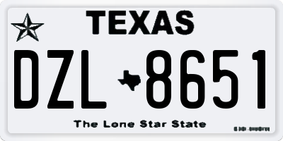 TX license plate DZL8651