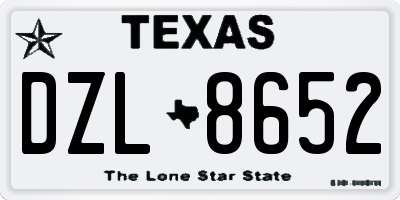 TX license plate DZL8652