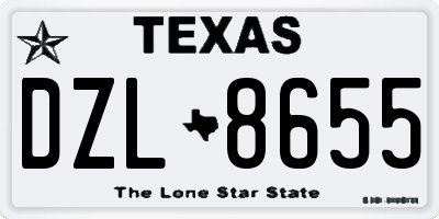 TX license plate DZL8655