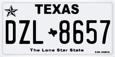 TX license plate DZL8657