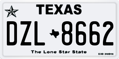 TX license plate DZL8662