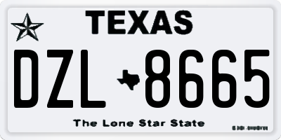 TX license plate DZL8665