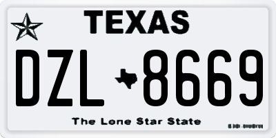 TX license plate DZL8669