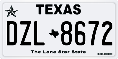 TX license plate DZL8672