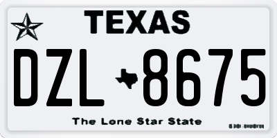 TX license plate DZL8675