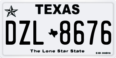 TX license plate DZL8676