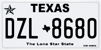 TX license plate DZL8680