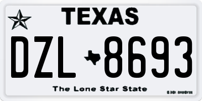 TX license plate DZL8693