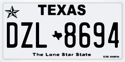 TX license plate DZL8694