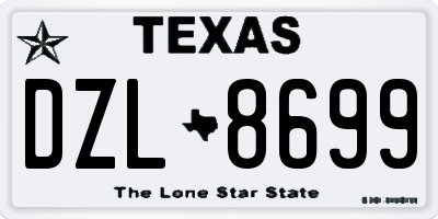 TX license plate DZL8699
