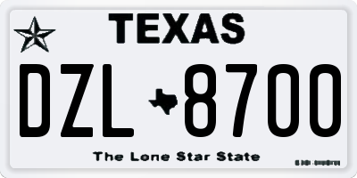 TX license plate DZL8700