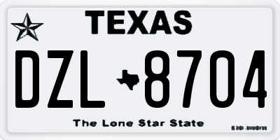 TX license plate DZL8704